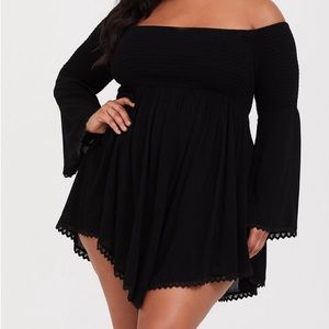Torrid Black semi sheer cover up